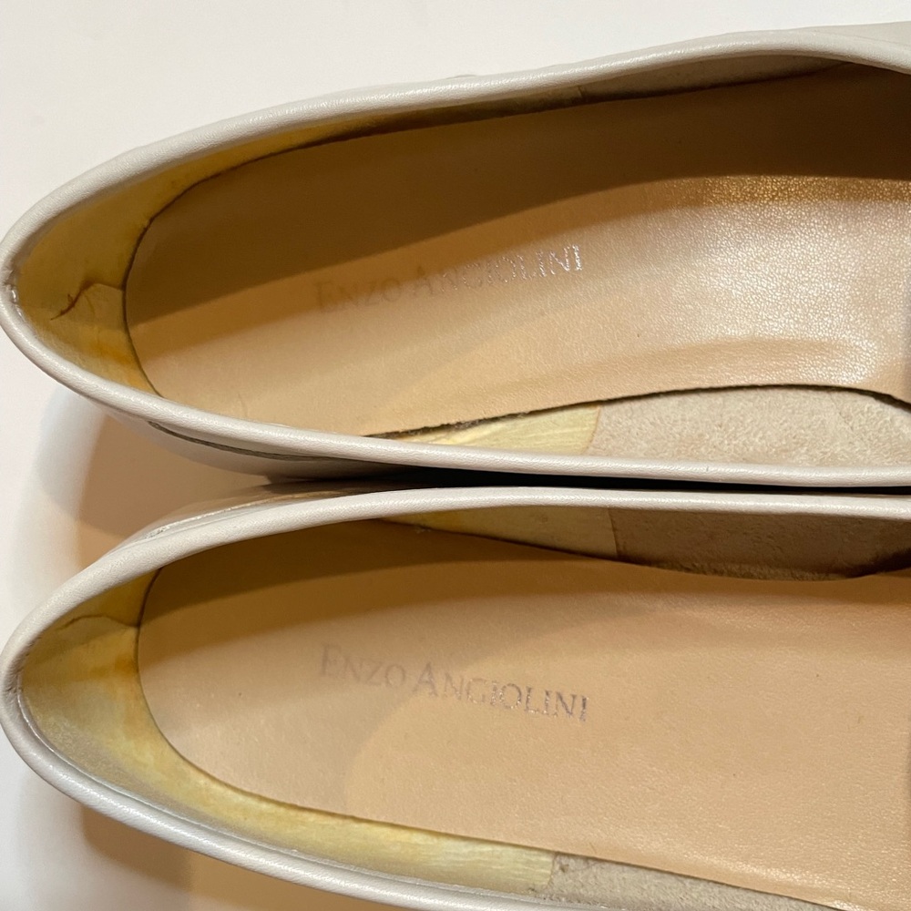 Enzo Angiolini Leather Flats Women’s Size 9 White - Picture 3 of 10